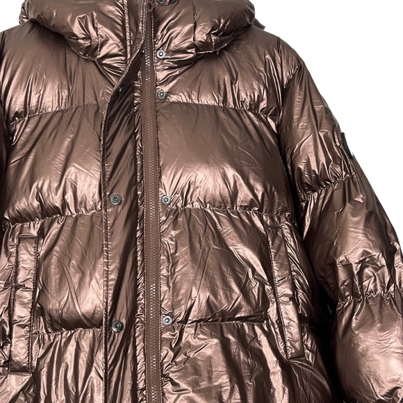 NOIZE Athena Metallic Hooded Puffer Jacket - Picture 8 of 16
